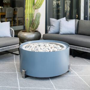 Round Gas Fire Pit with Surround