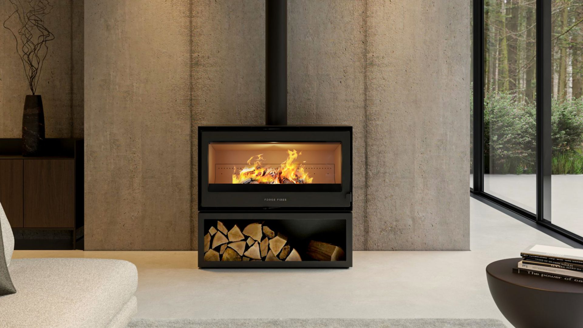 Forge f100 Freestanding Closed Combustion Fireplace | Beauty Fires