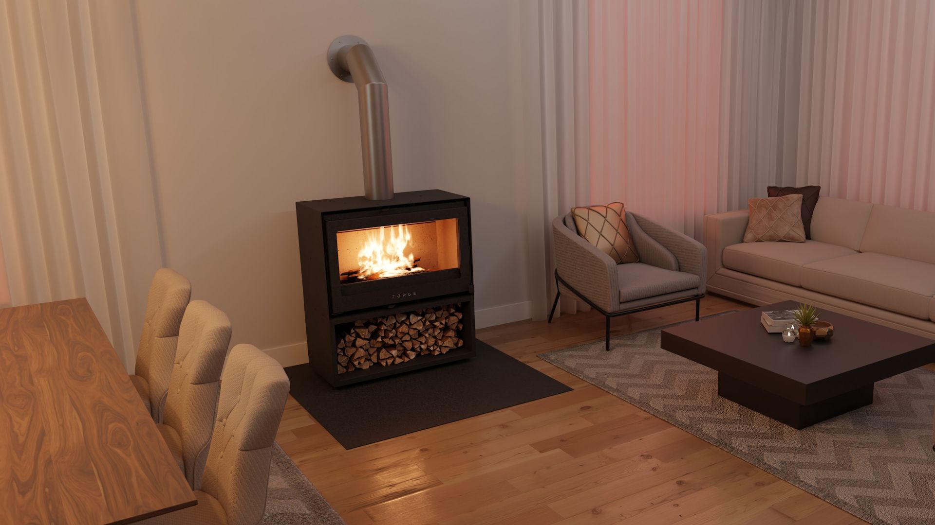 Forge f80 Freestanding Closed Combustion Fireplace | Beauty Fires