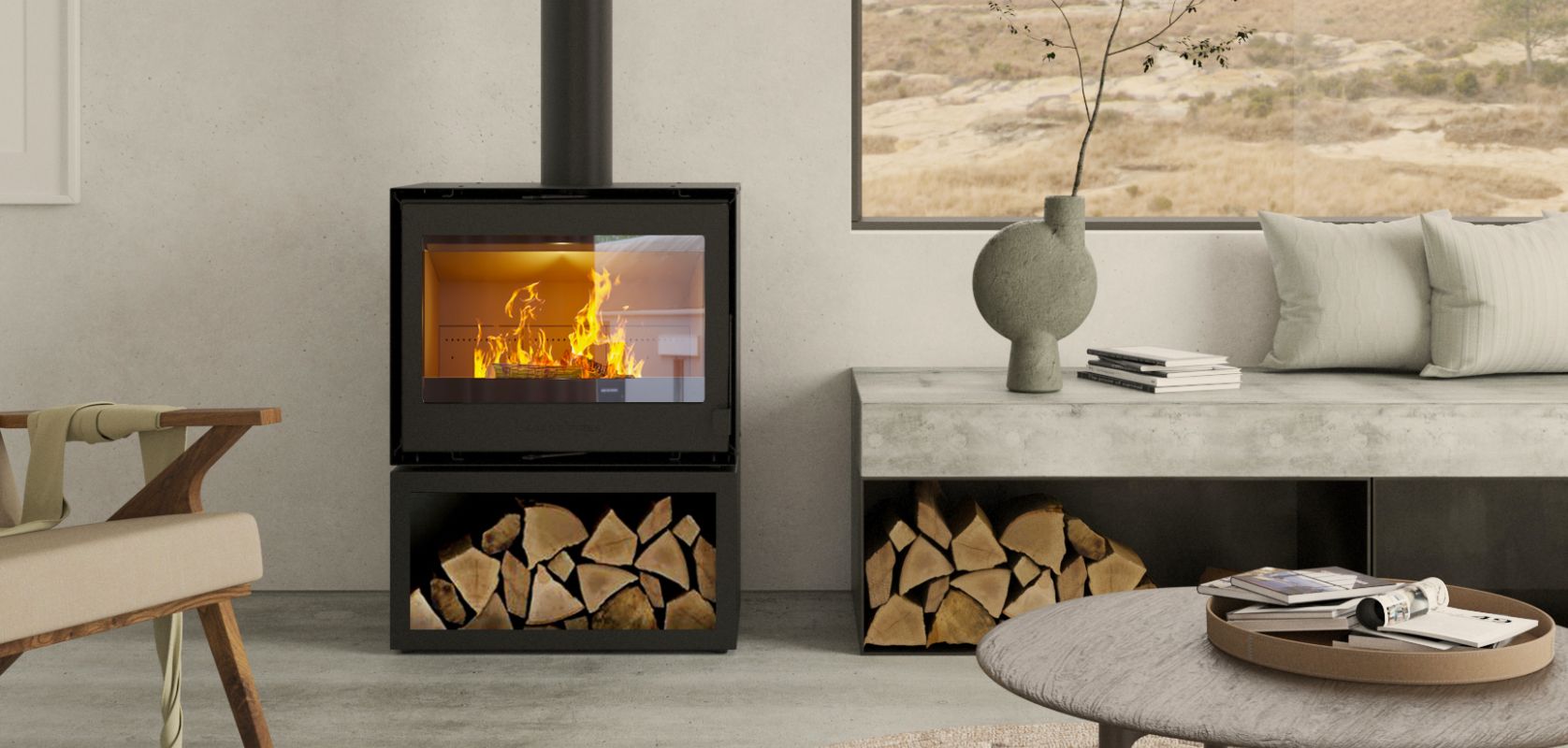 Forge f70 Freestanding Closed Combustion Fireplace | Beauty Fires