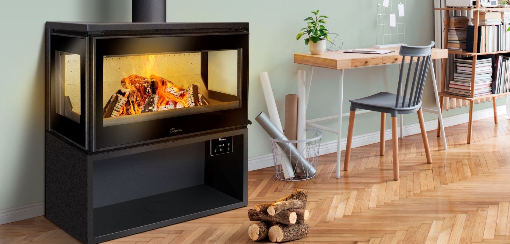 Lacunza Adour 800 CLID Three Sided Freestanding Fireplace | Beauty Fires